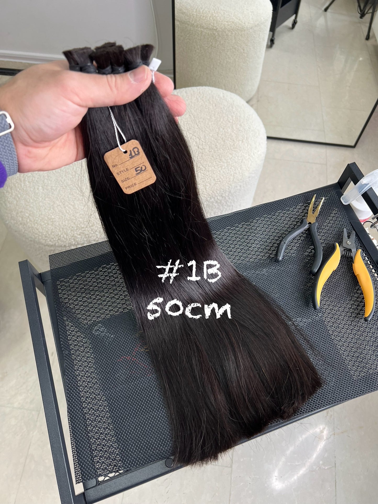 Hair Bulk, color #1B, straight