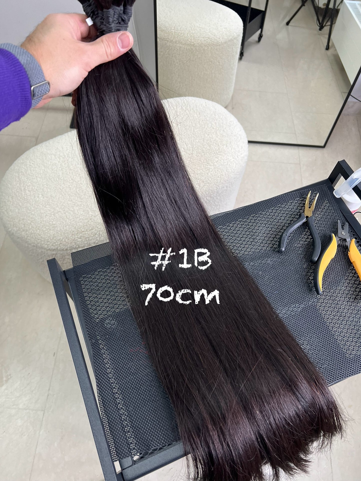 Hair Bulk, color #1B, straight